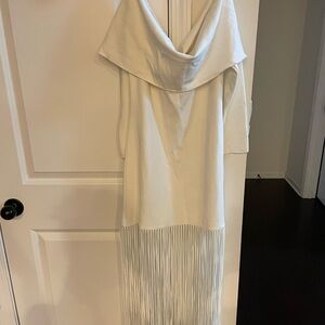 Zara White Fringe Dress